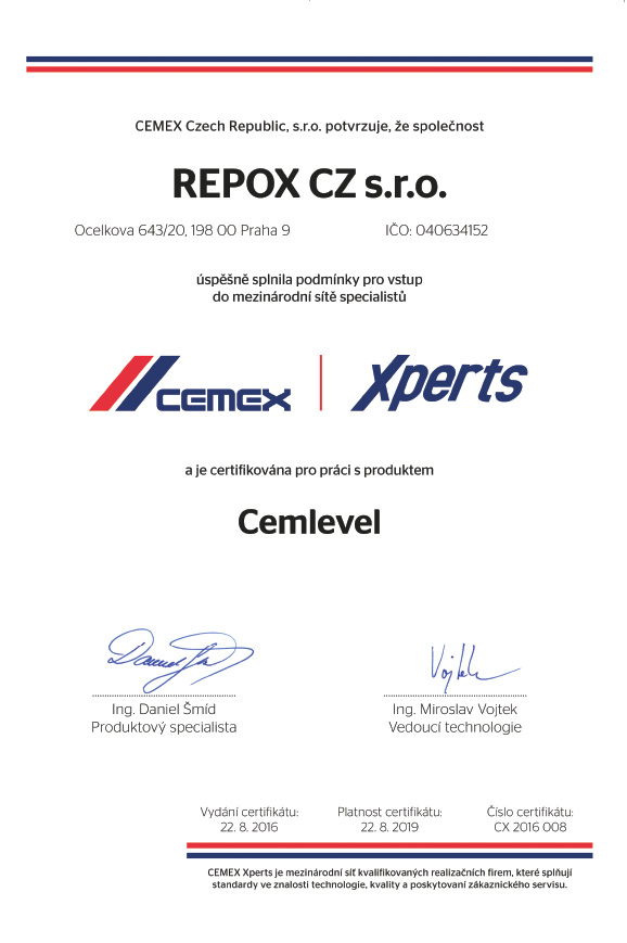 CemLevel certifikát